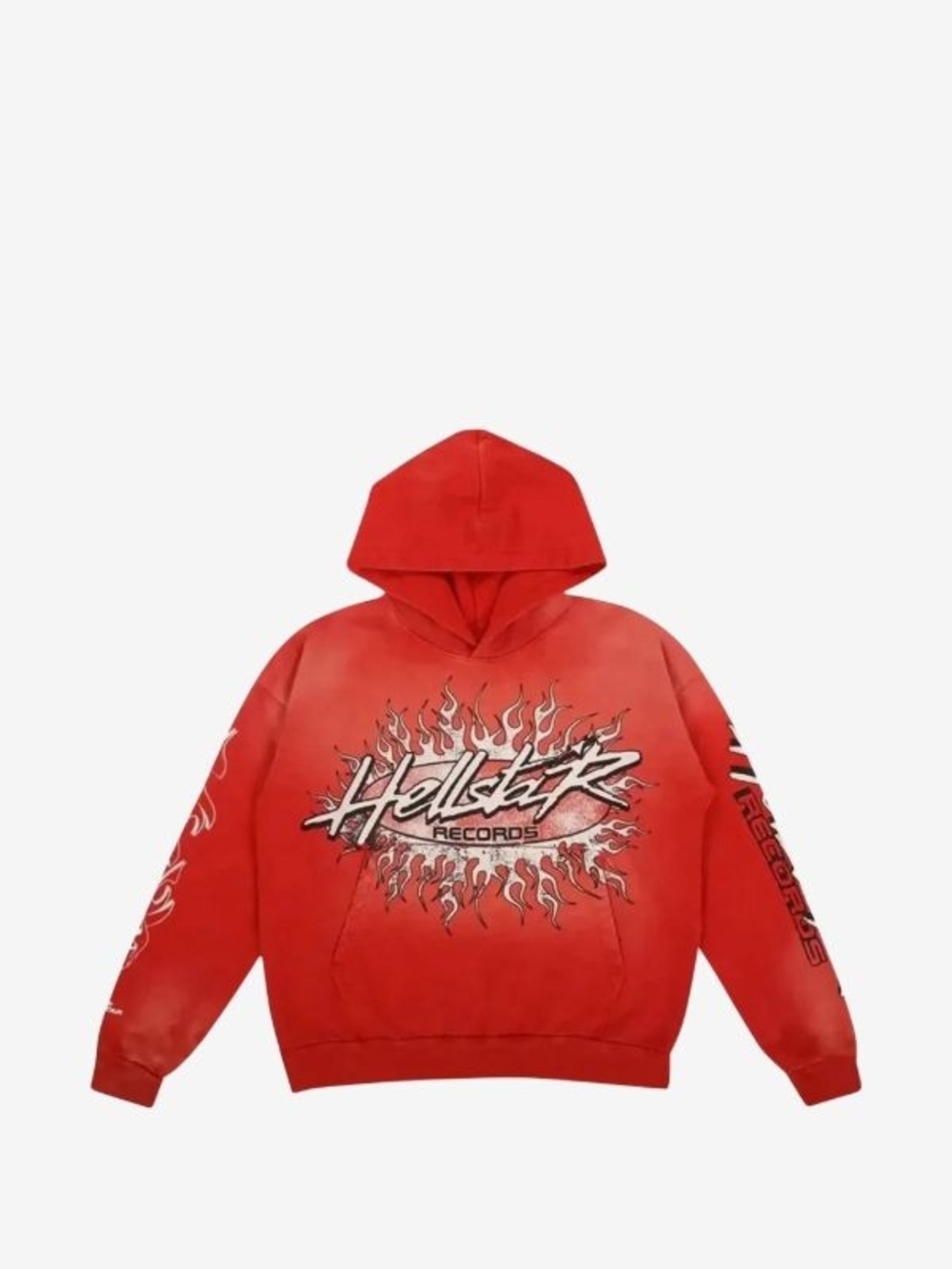 Hellstar Records Red Graphic Hoodie for Men